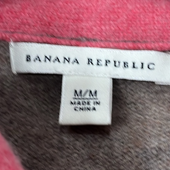Banana Republic Lambswool Peacoat Buttoned Cardigan Sweater in Brown Pink M - Picture 3 of 12